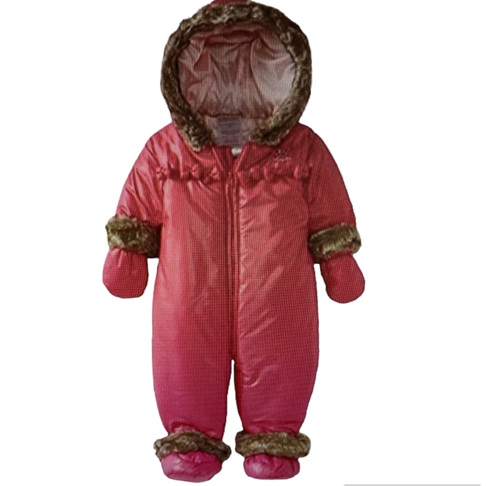 New Absorba pink puffer snowsuit 0-3 months